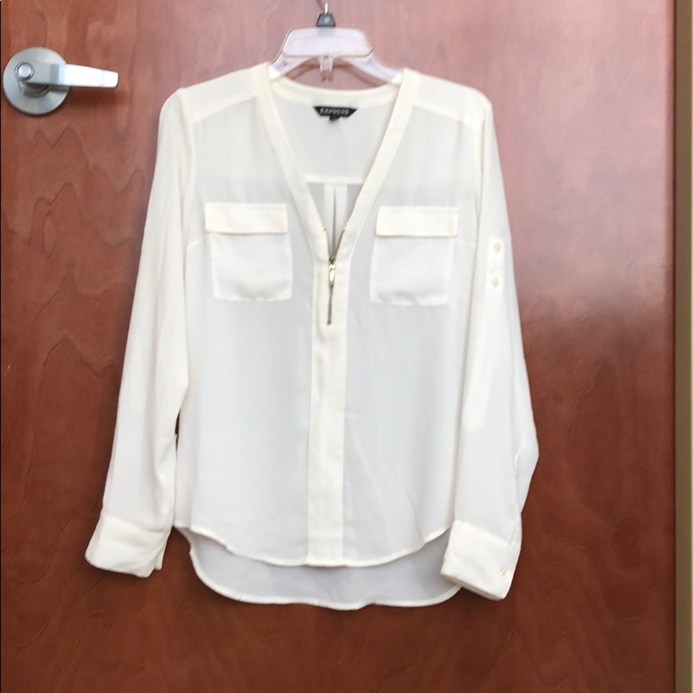 Express zip front blouse